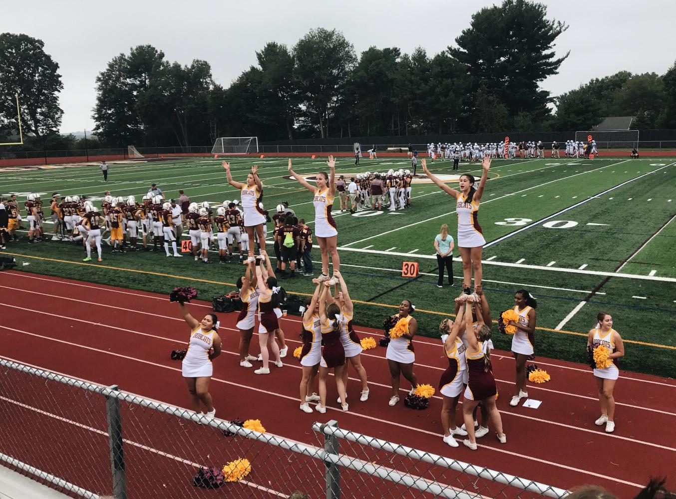 South Windsor Cheer Team at Home Opener