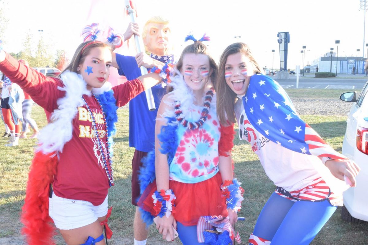 Fans Decked out in Red White and Blue at the Tailgate