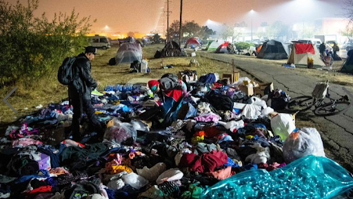 California residents forced out of their homes creating shelters elsewhere.
