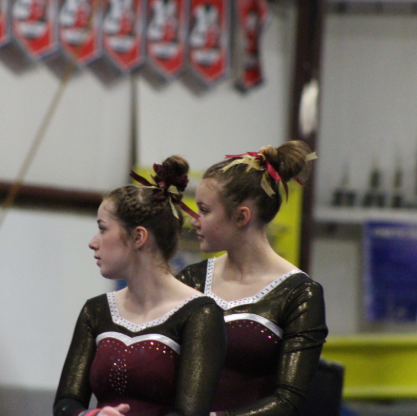 Patricia Gerich (left) and team captain, Erin Dunn (right) at a competition.