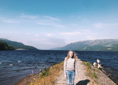 Fontaine at Loch Ness Lake in Scotland.