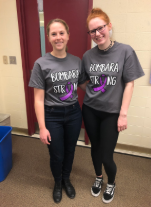 Journalism advisor, Ms. Dobosz, and writer, Mariana Rule, wore Bombara Strong shirts to show their support. 