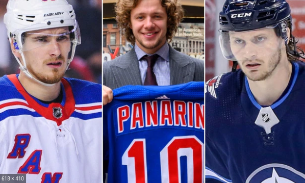 (left to right) Young guns Pavel Buchnevich, Artemi Panarin, and Jacob Trouba look to make an impact for the Blueshirts
Source: NY Post
