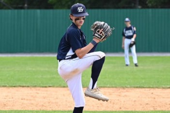 Brayden Edwards on the pitchers mound for South Windsor Legion. 