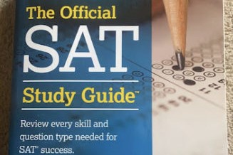 An official SAT study guide booklet many high school juniors are using to study for the upcoming SAT.
