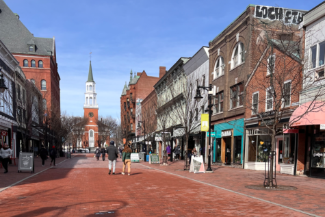 A view of beautiful Church Street in downtown Burlington, Vermont.