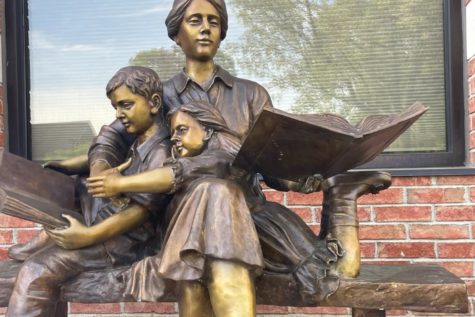 The statue outside of South Windsor Public Library is symbolic of how the library has nurtured young minds in South Windsor for almost 125 years.
