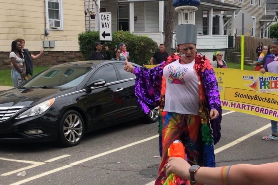Drag Queen slaying down the street to kick off the Middletown Pride Parade.