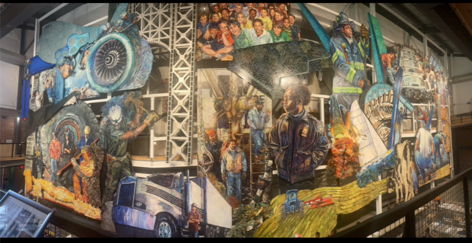 The American Mural Project, located in Winstead, CT, which depicts workers from around America