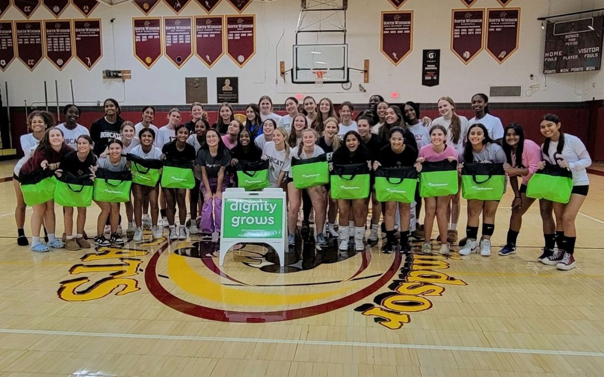 The South Windsor High School girls volleyball program hosted a community service event on October 19th with the organization Dignity Grows.
