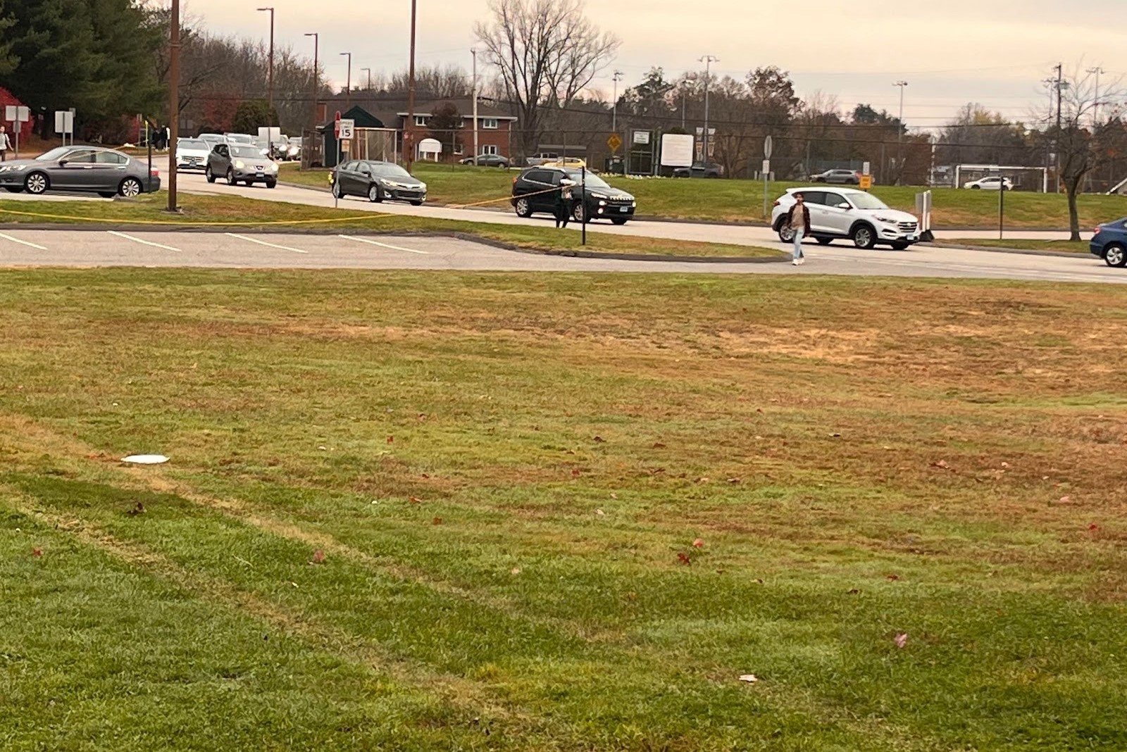 The car rider line where students are dropped off by a parent in the morning before school.