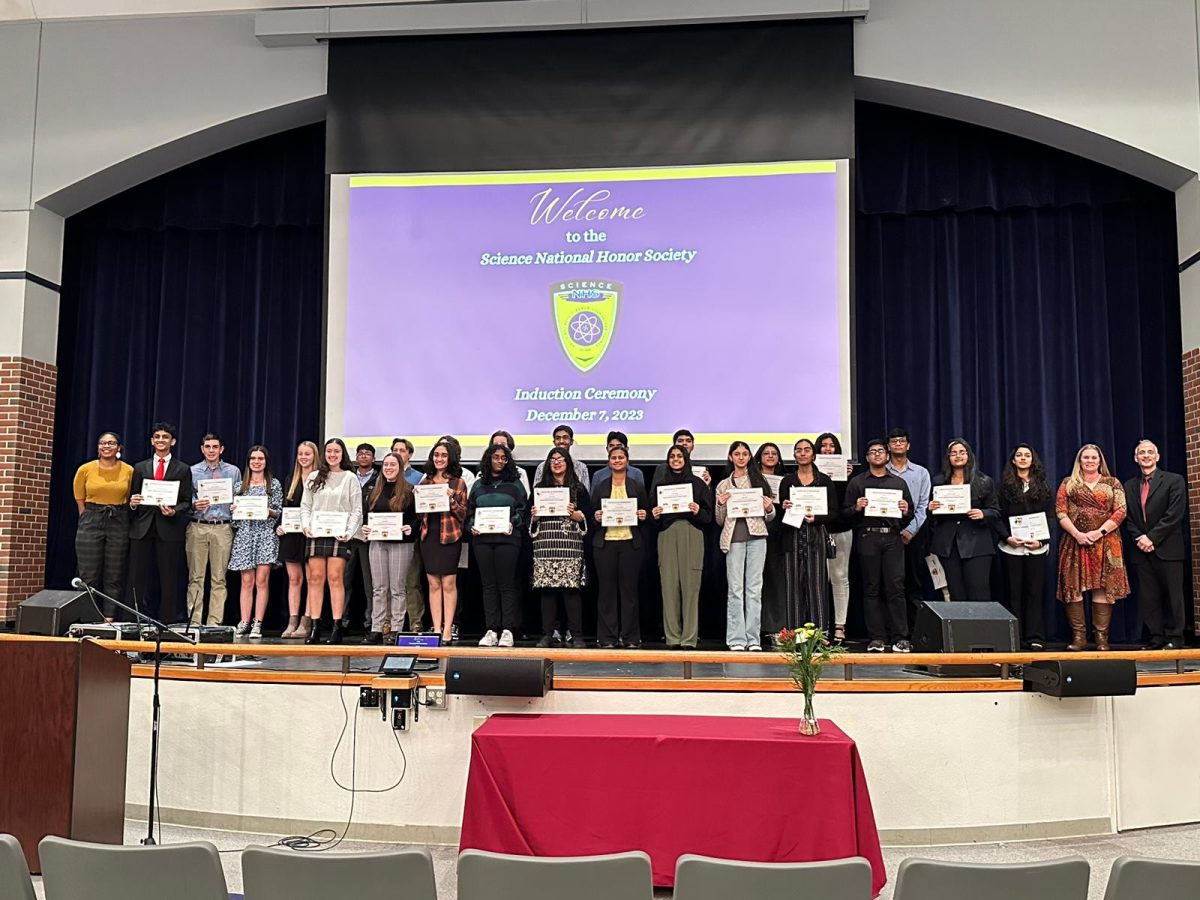 Students inducted into the newly created Science National Honor Society at South Windsor High School.