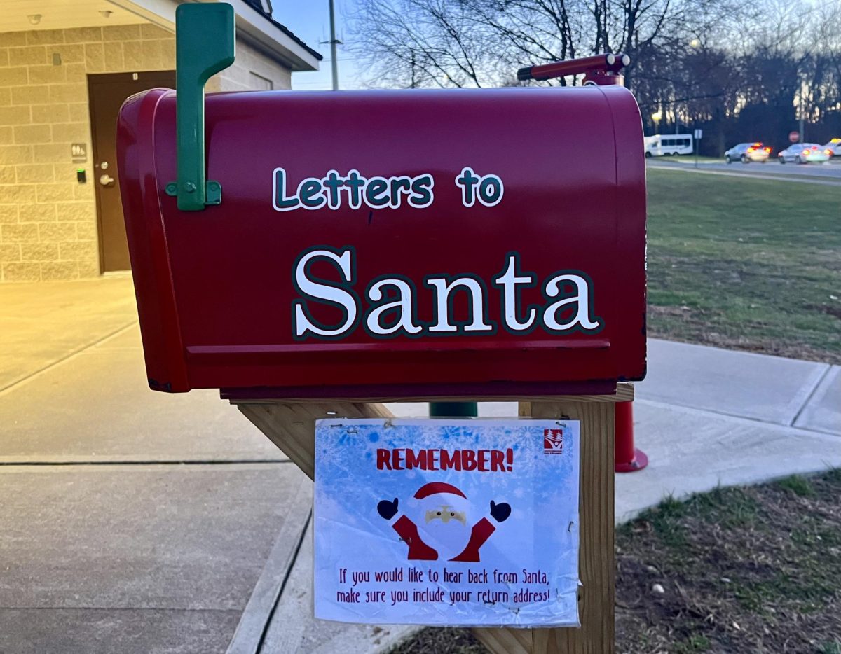 The magical Santa mailbox located in South Windsor’s Nevers Park where children can deliver their letters.