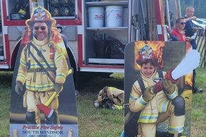 Families enjoyed seeing and interacting with the volunteer fire department at the Wapping Fair. 
