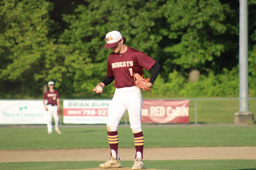 Junior Robert Wunsch pitching against Stamford in the first round of the 2023 state playoffs.