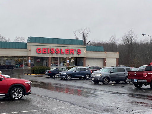 South Windsor’s Geisslers Market parking lot on a rainy day.
