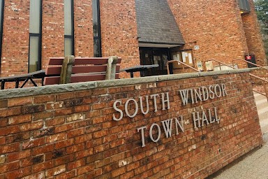 The front of the South Windsor Town Hall, which is also considered the heart of the town.
