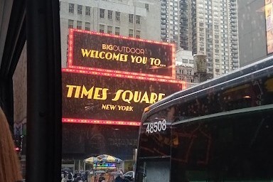 The New York Times Square in Manhattan, New York, and also a boundary to Broadway, New York.