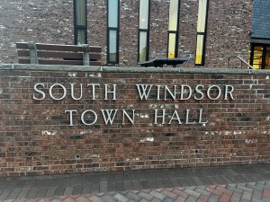 South Windsor's Town Hall located on Sullivan Avenue before an annual meeting of the Town Council. (Karmela Malone)