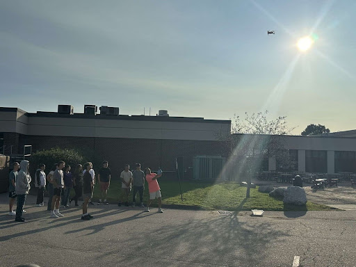 Mr. Tyler’s 11th grade chemistry class flies a drone to kick off the school year.