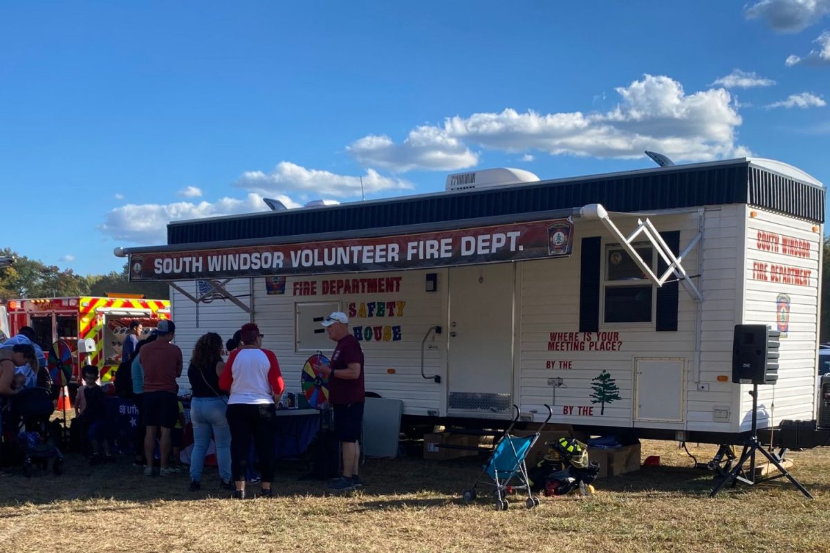 The South Windsor Volunteer Fire Department host a fire safety demonstration. 