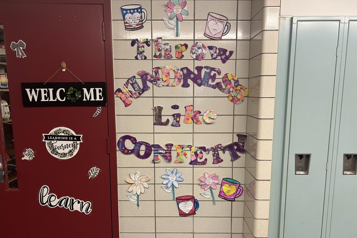 A door decorated in the hallway of SWHS to recognize the importance of kindness.