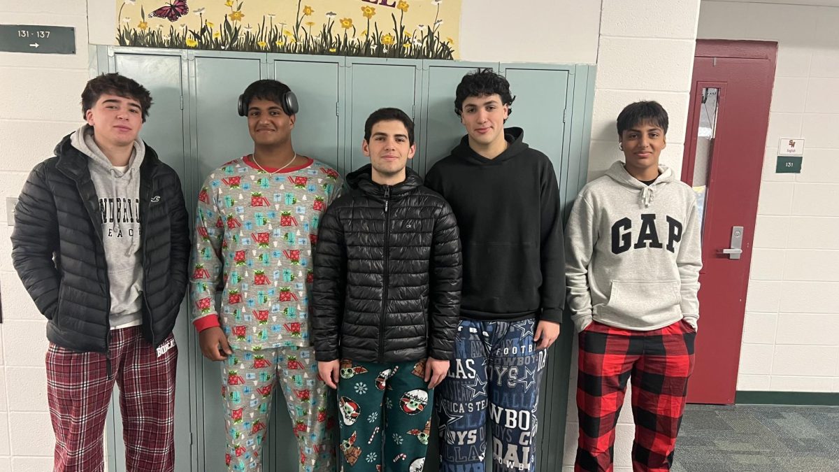 Students donning PJ apparel for Interact Club's annual PJ Palooza fundraiser. 