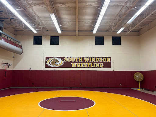 The South Windsor High School wrestling gym, were the wrestling team practices.  