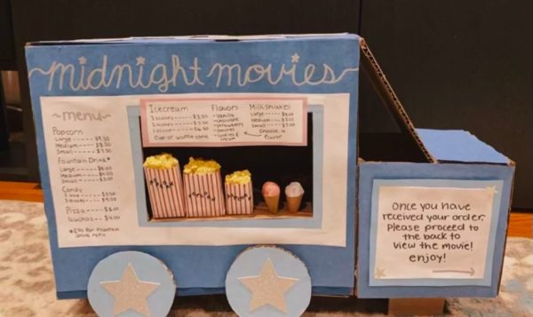 An exemplar truck from 2022, students created a mobile movie theater.