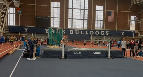 Mead celebrating after she realized that she just beat the school's high jump record. (Coach Hodge)