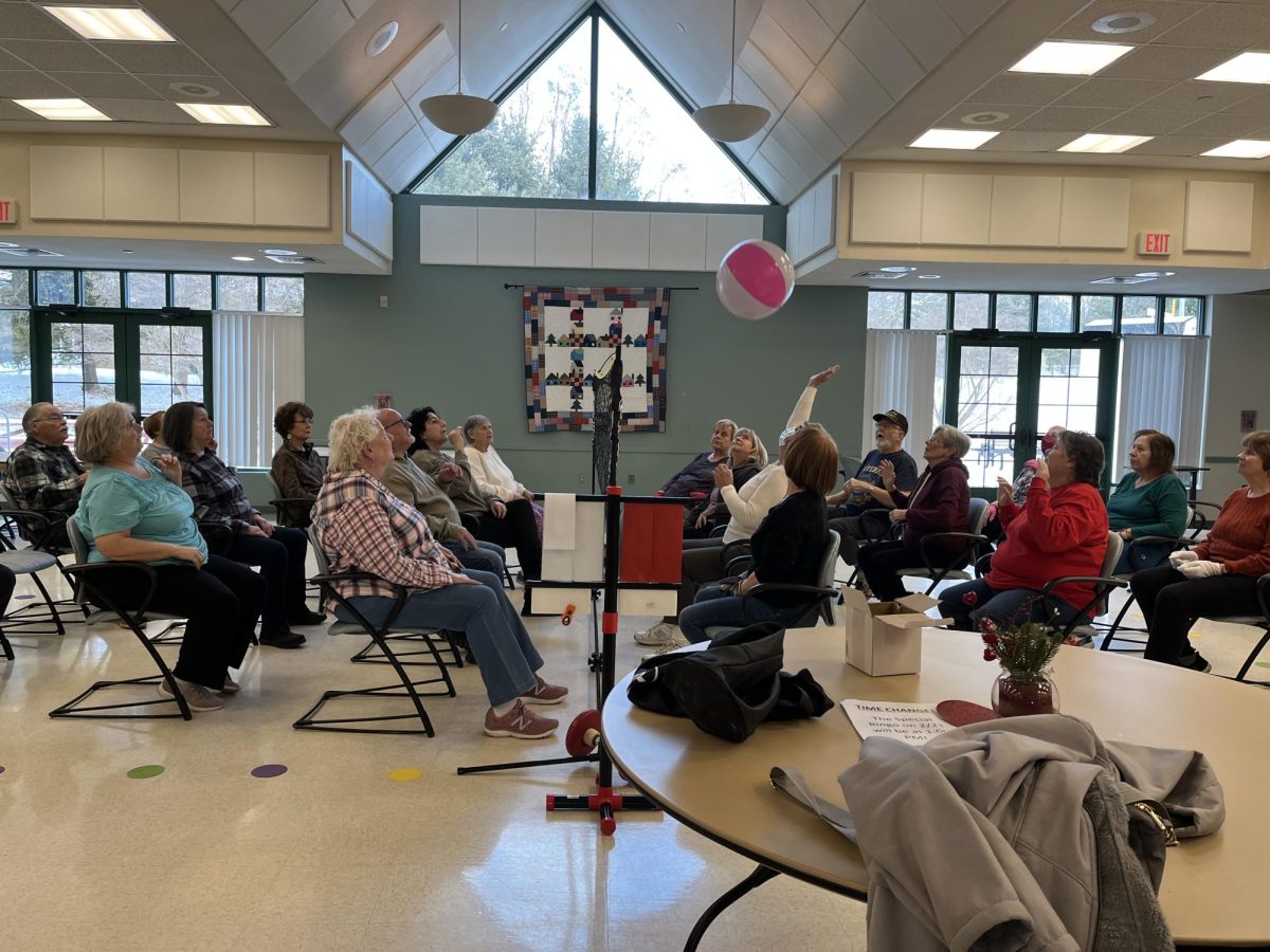 Seniors at South Windsor's Community Center participating in chair volleyball. 