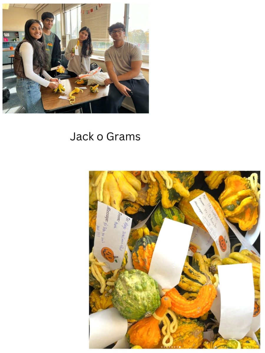 Members of FBLA attach notes to Jack-O-Grams that were distributed in October.  (FBLA)