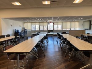 The inside of the High School Annex cafeteria which will become the new meeting space of the Board of Education. 