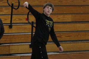 Kevin Wind takes a shot before the Bobcats game against East Hartford.