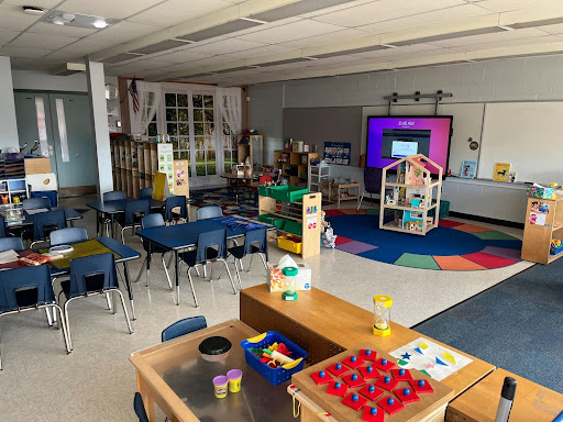 The children’s classroom has a variety of activities and centers, encouraging children to explore new things.