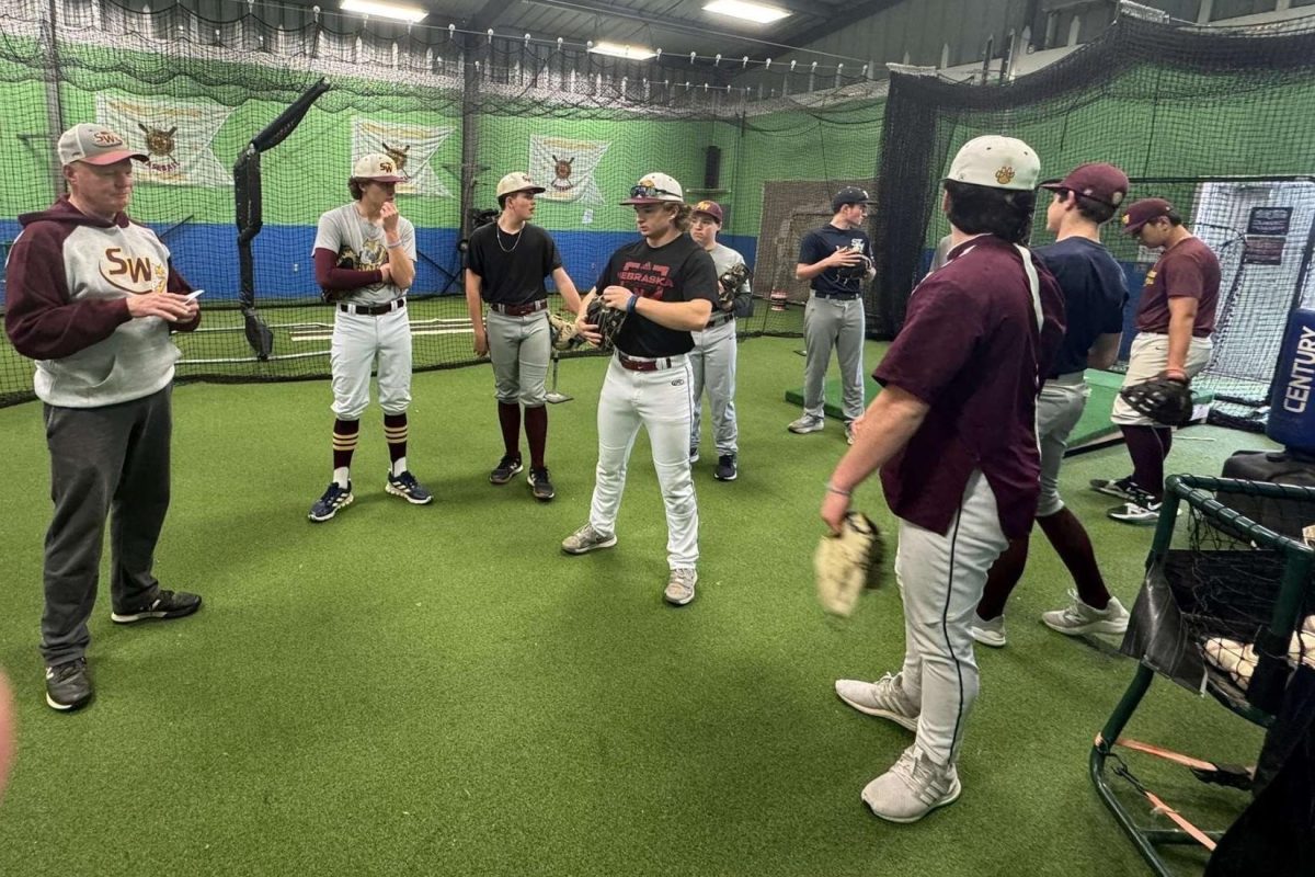 Members of the South Windsor High School baseball team attending pitchers and catchers week.  (Robert Wunsch).