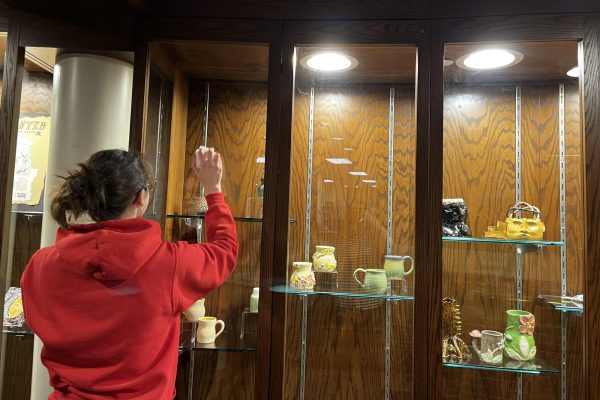 Exhibits from the senior art show that were displayed at the South Windsor Public Library. 