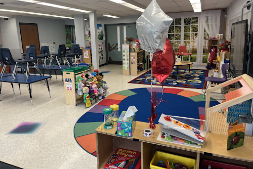 The preschool classroom after the celebration, waiting for next year’s children.
