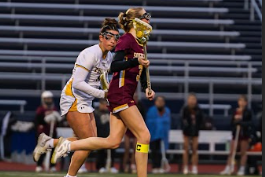 Senior Captain Elise Suffish on her way to score against Simsbury. 