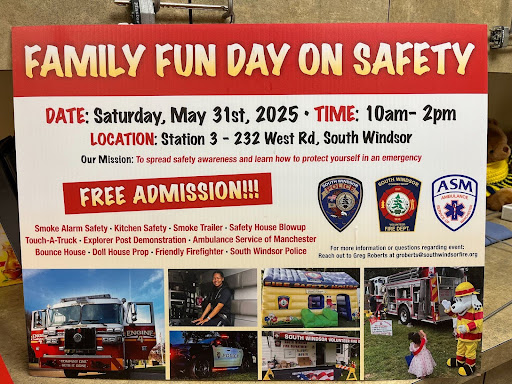 The poster used to advertise the Safety Fair across the town of South Windsor. 