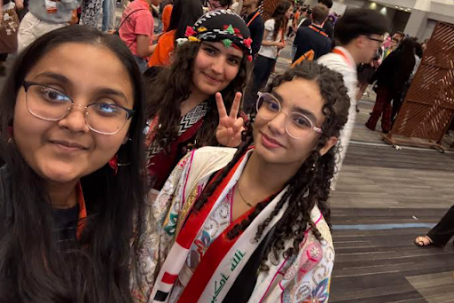 SWHS student Srinidhi Karthik poses with international students at the 2024 Regeneron International Science and Engineering Fair (ISEF). (Sri Karthik)