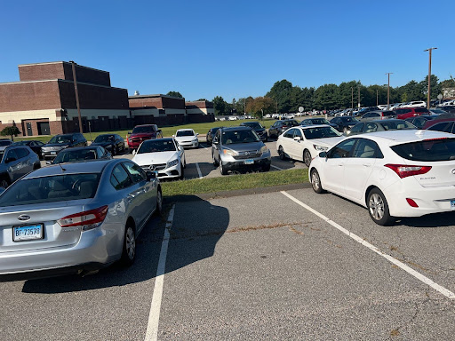 South Windsor High School's parking spaces where juniors and seniors with parking passes can park their cars.