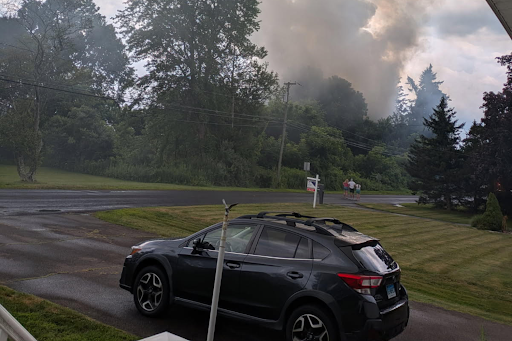 The start of the Burke’s home on fire on Neiderwerfer Road. 
 
