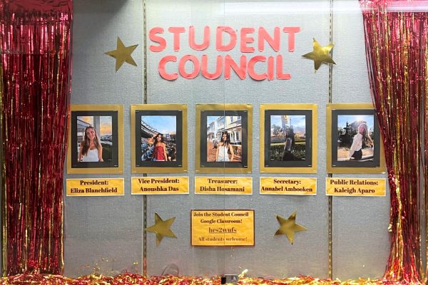 Display case of the head of Student Council representatives of the 2025-26 school year. 