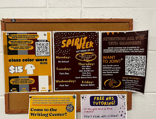Flyers promoting class color wars are circling the South Windsor High School building. 