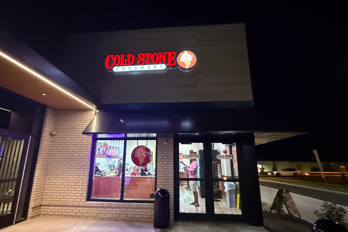 The recently opened ice cream parlor, Cold Stone Creamery, at its location in the Cedar Crossing at Evergreen Walk development.