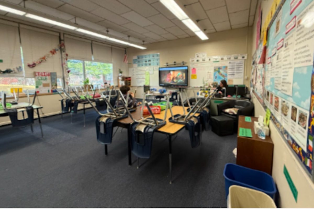 The Italian Club Meeting space in the annex after photos were taken for the Yearbook
