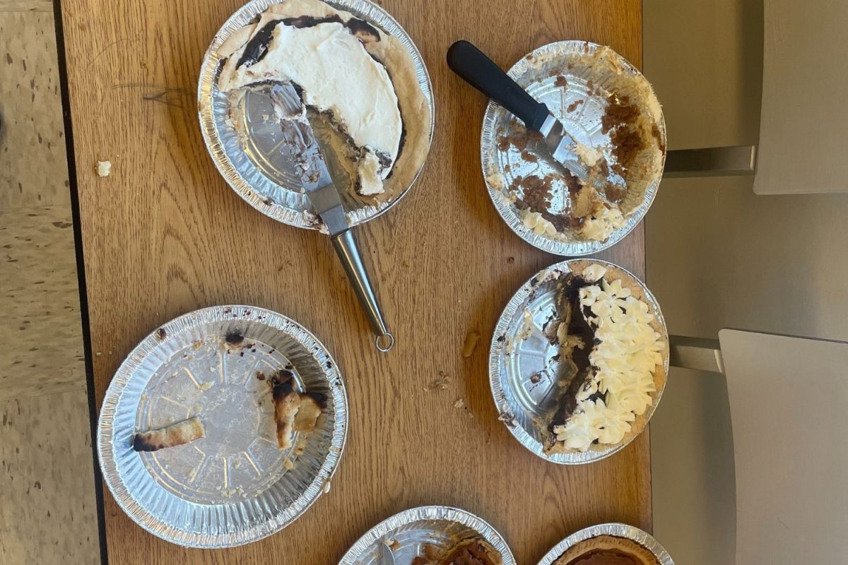 Assortment of pies at Thanksgiving feast in Food Prep class.