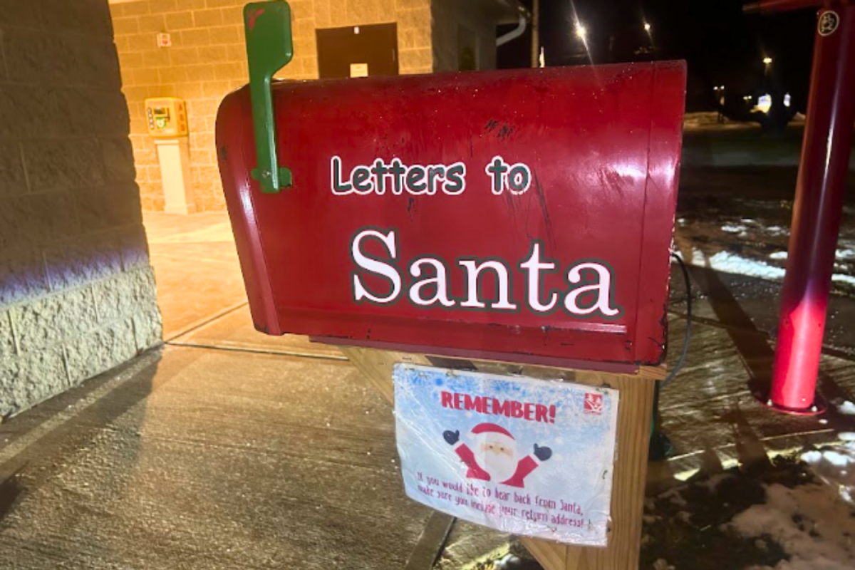 The festive mailbox located by the pavilion at Nevers Park that gives children the opportunity to message Santa and a reason to believe.