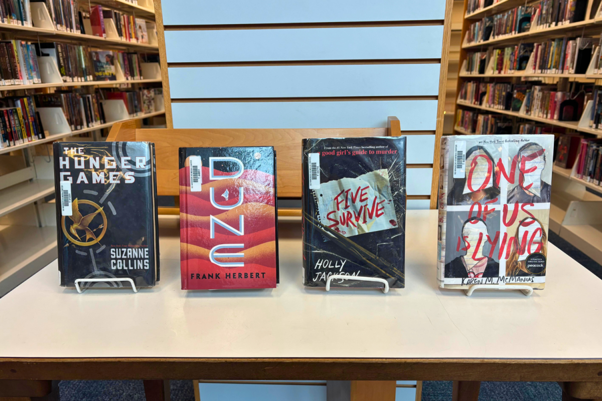 Some of the most checked out books at the Library Media Center.
